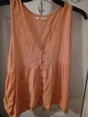 O'Neill Coral Button-Front Sleeveless Top- Small
